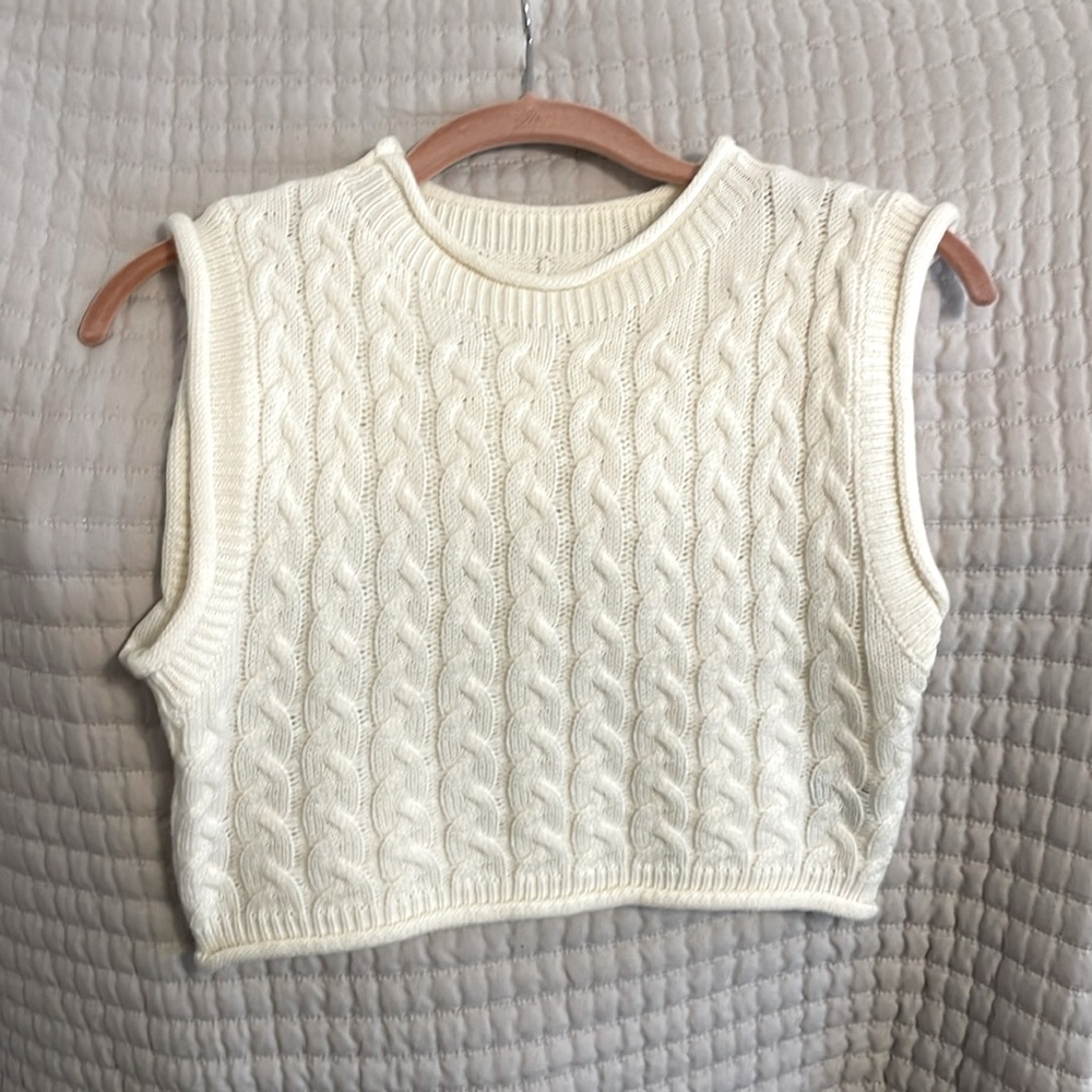 Knit crop tank top